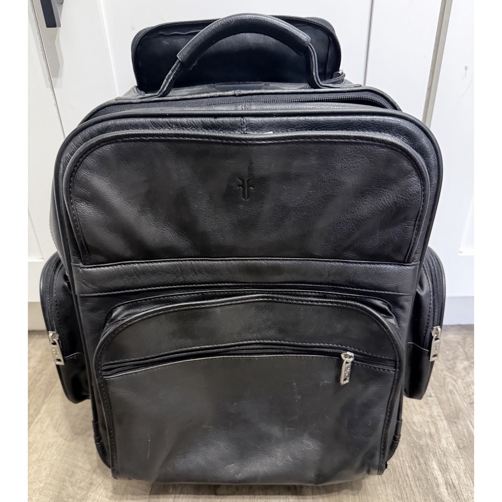 Black Leather Men's Travel Backpack